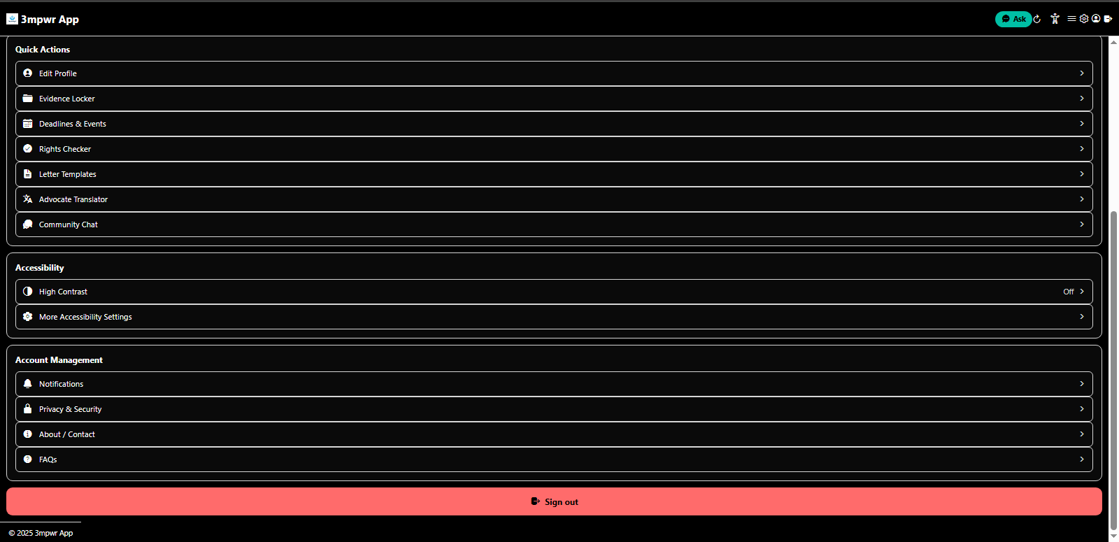 Profile settings and customization