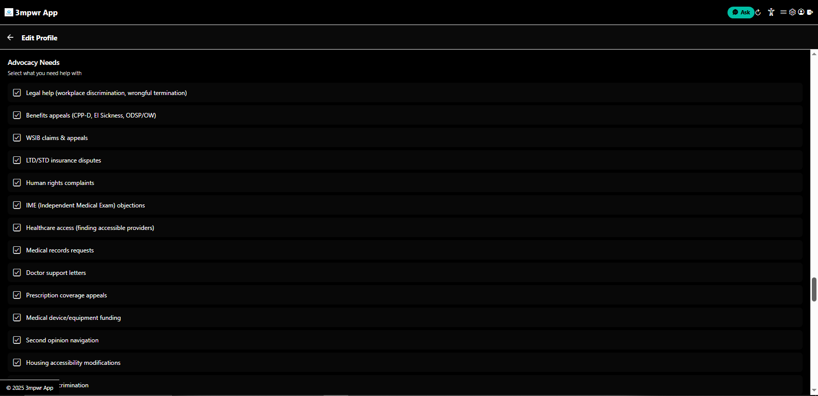 Profile legal case details